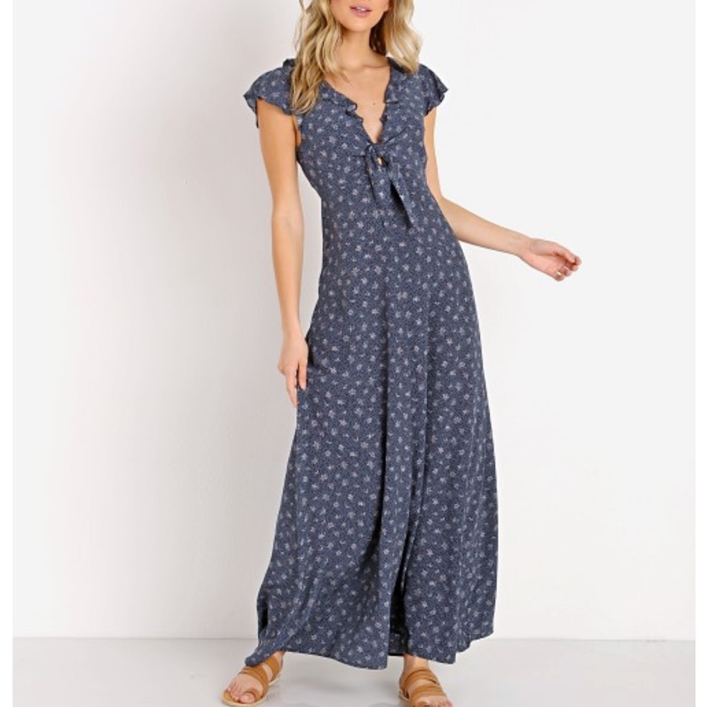 Auguste Blue Floral Maxi Dress NWT